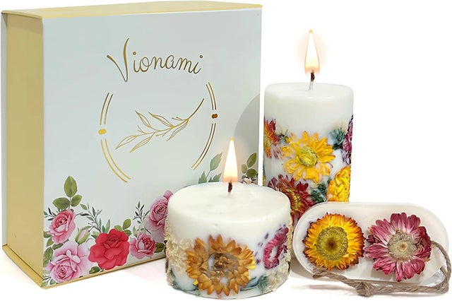 Baleid Flower Scented Candles Gift Set of 6 Pack Bulk, Natural Soy Wax 2.9  OZ 7%